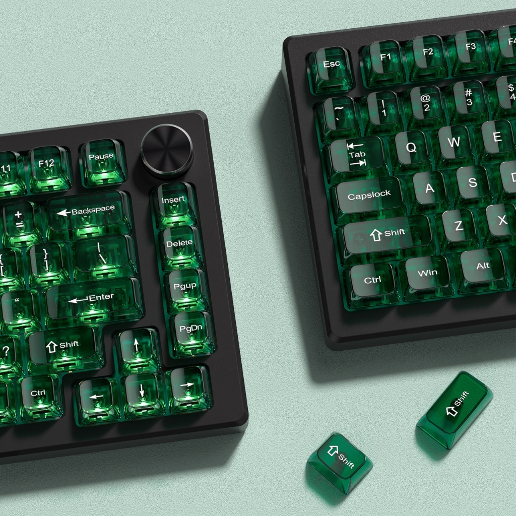 Womier 115 Phím Bộ Keycaps tùy chỉnh Màu xanh lá cây trong suốt Hồ sơ MDA Mũ chìa khóa tối giản | BigBuy360 - bigbuy360.vn
