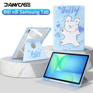 Hoạt Hình Dễ Thương 360° Ốp Lưng Xoay Được Cho Samsung Galaxy Tab S10 FE Plus 2025 A9 Plus A8 S9 FE Plus S8 S7 S10 Plus 12.4 inch S6 Lite Flip Cover