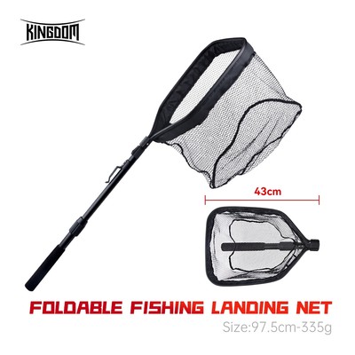 Vương Quốc Có Thể Gập Lại Lưới Câu Cá Hợp Kim Nhôm Landing Net Cực Gấp Bay Câu Cá Giải Quyết Dụ Lưới Dụng Cụ Cá 97.5cm / 335g Di Động Gấp Kính Thiên Văn Lưới Câu Cá