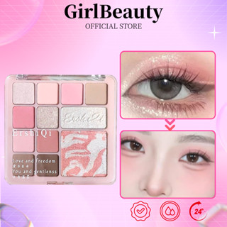  ErshiQI Bảng Phấn Mắt Phấn Má Hồng Highlighter Lì Tự Nhiên Lâu Trôi Chống Thấm Nước Phấn Tạo Khối 