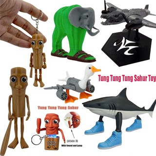 In 3D Tung Tung Tung Saur Đồ Chơi Mô Hình Cappuccino Assino Tralalero Tralalala Nhân Vật Hành Động Móc Khóa Búp Bê