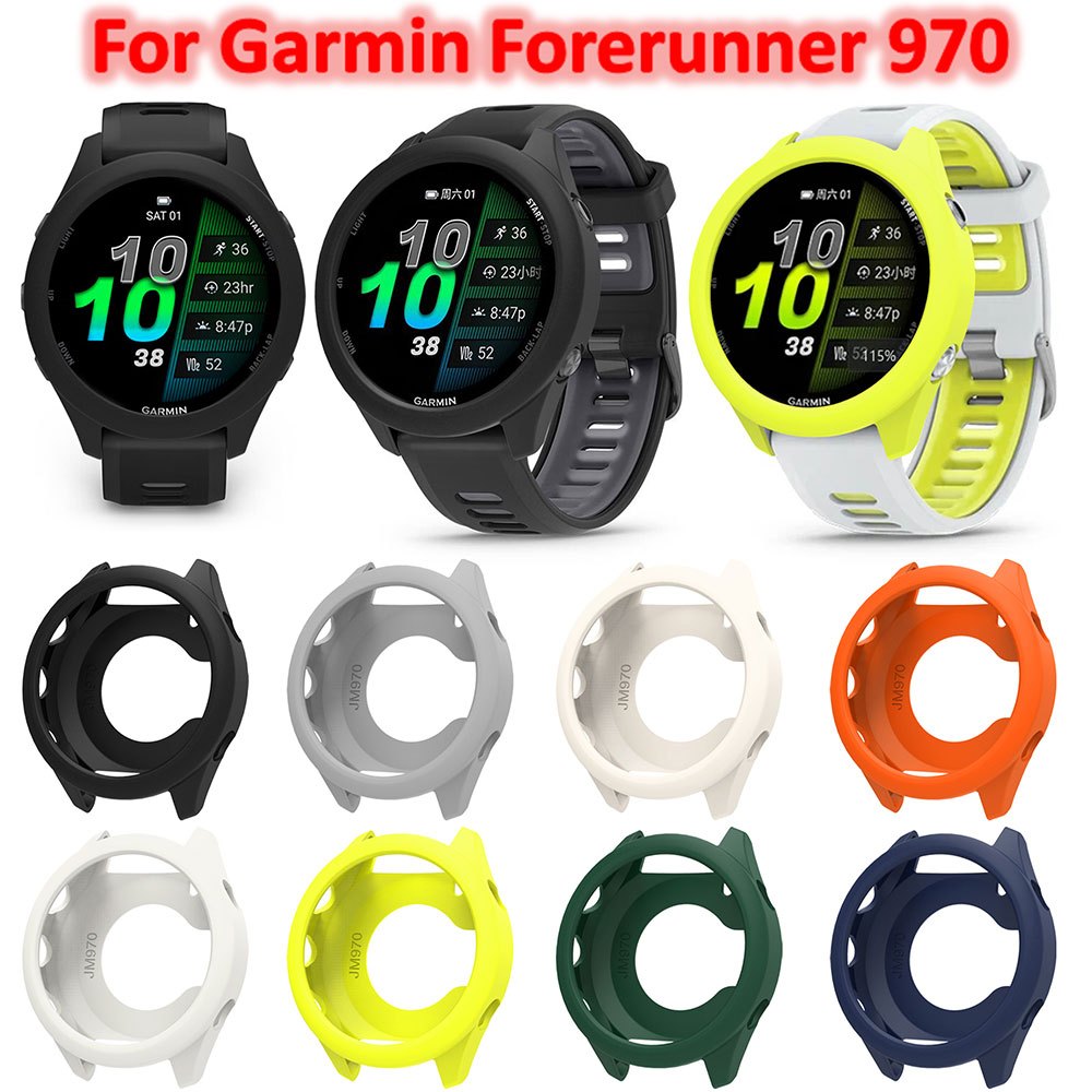 Ốp Lưng Silicon Cho Garmin Forerunner 970 Chống Trầy Xước Bảo Vệ Màn Hình Vỏ Ốp Lưng Bảo Vệ Cho Fore