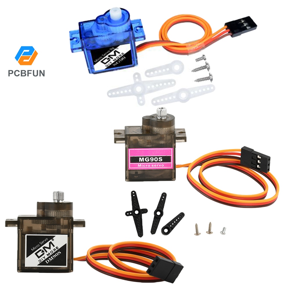Pcbfun 9G / 12G SG90 MG90S Mini Gear Micro Servo Động Cơ Cho RC Máy Bay Phần Động Cơ Đồ Chơi