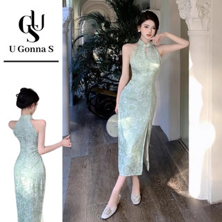 Đầm nữ dáng bodycon sườn xám hiện đại, chất liệu co giãn, cổ Trung Quốc thanh lịch - Phù hợp tiệc tối 2025