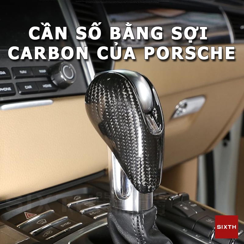 Porsche Tay Nắm Cần Số Bằng Sợi Carbon Cao Cấp Macan Panamera 718 911 Cayman Boxster