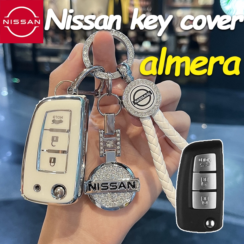 Ốp lưng chìa khóa gấp Nissan almera vỏ chìa khóa điều khiển từ xa Nissan móc khóa almera vỏ chìa khó