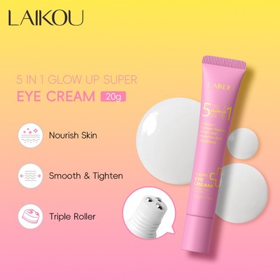 LAIKOU 5 TRONG 1 Kem Dưỡng Mắt Phát Sáng 20g Ba Con Lăn Để Nuôi Dưỡng Tốt Hơn Vùng Mắt Làm Mịn Da Làm Săn Chắc