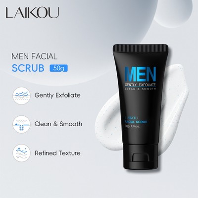 LAIKOU Men Facial Scrub 50g Nhẹ nhàng Tẩy tế bào chết Làm sạch sâu Kết cấu da mịn màng Làm mới