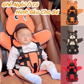 Đai ngồi ô tô cho bé Ghế ô tô cho bé Đai ghế ngồi ô tô cho bé hình gấu 0-12 tuổi