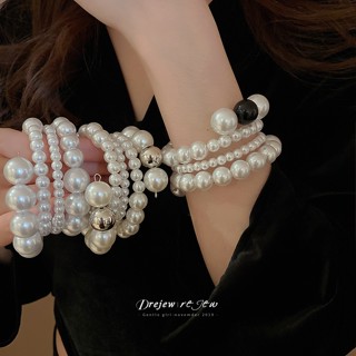 Vòng tay mở nhiều lớp ngọc trai DREJEW - Phong cách Âu Mỹ, Thời Trang Thanh Lịch, Thiết Kế Độc Đáo