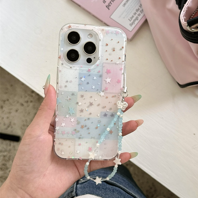 Dành cho iphone Case 16 Pro Max 15 Pro Max 14 Pro Max Double Sparkle - Ốp điện thoại Grid Star