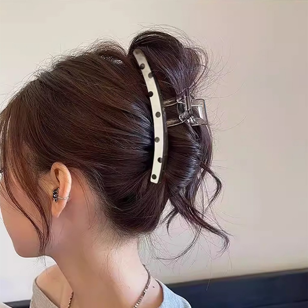 Jojo Coco - Kẹp Tóc Cá Mập Phối Chấm Bi, Dài & Lớn