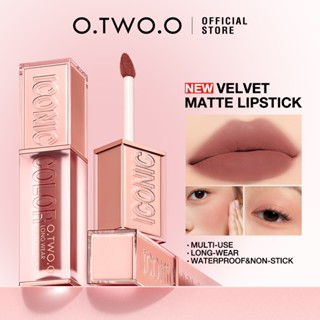 O.two.o 8 Màu Cao Cấp Cao Cấp Nhung Mờ Môi Bùn Nhẹ Mịn Chống Thấm Nước Đa Năng