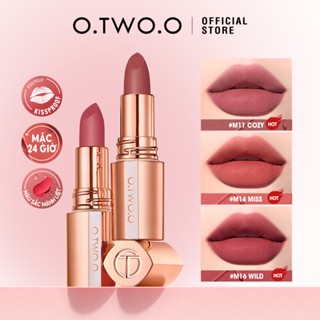 Thỏi son lì O.TWO.O nhung mịn lâu trôi không thấm nước chống khô 8 màu tùy chọn 39g