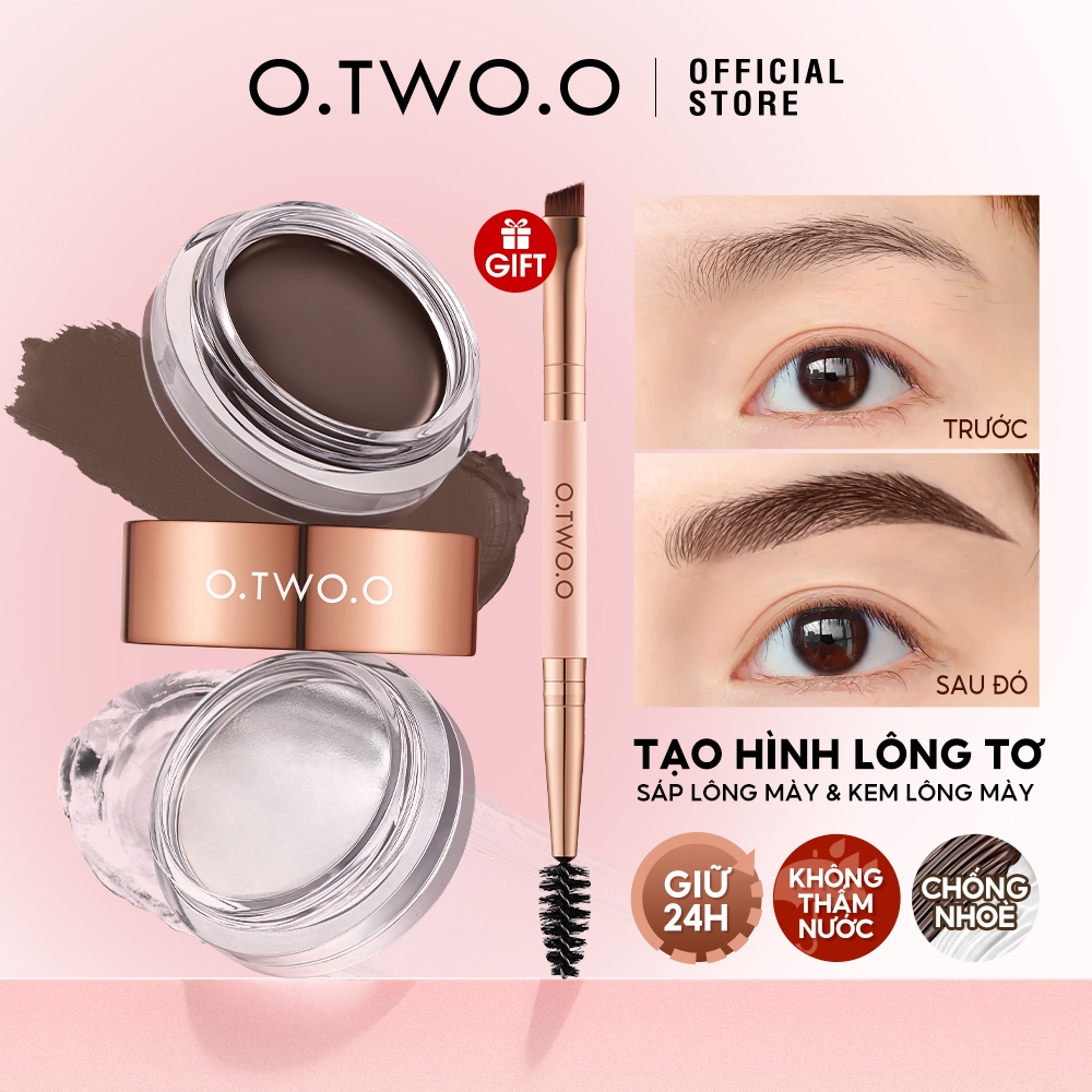 Kem Trang Điểm Lông Mày Và Lông Mày 2 Trong 1 Lâu Trôi Tự Nhiên O.TWO.O 65g