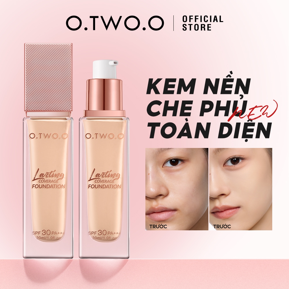 O.two.o Liquid Foundation Bảo hiểm cả ngày Kiểm soát dầu Nhẹ Không nổi Bột trang điểm mờ không tì vế
