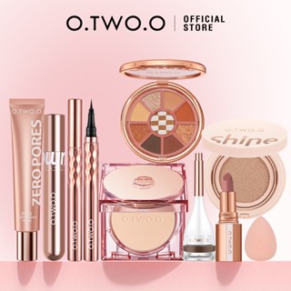 O.two.o Bộ Trang Điểm 9 Món Gồm Kem Lót + mascara + Bút Kẻ Mắt + Phấn Phủ 01 Màu Trắng + Nâu 01 # 01 # 01 # + Kem Kẻ Lông Mày + Kem air cushion 01 # + l