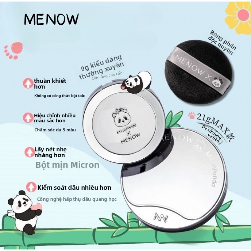 MENOW # Bear Powder Làm sáng da lâu trôi Kiểm soát dầu trang điểm cố định Không có bột Chăm sóc da