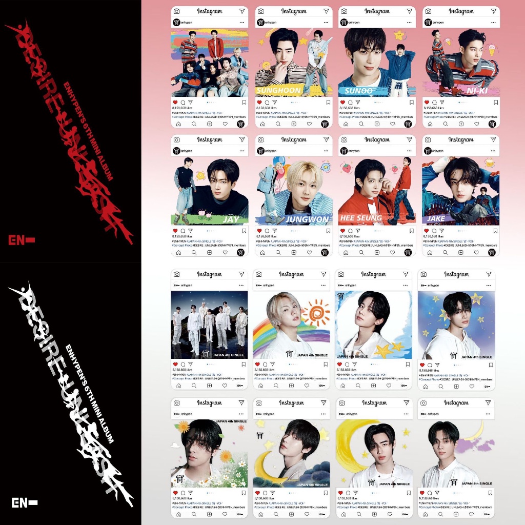 ENHYPEN ATEEZ AESPA Album mới BadDesire INS PVC Lomo Card