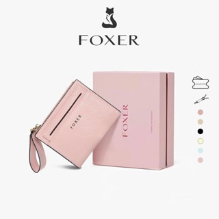 FOXER Ví nữ Ví mini Ví da bò ngắn Đựng thẻ tín dụng Ví đựng tiền xu