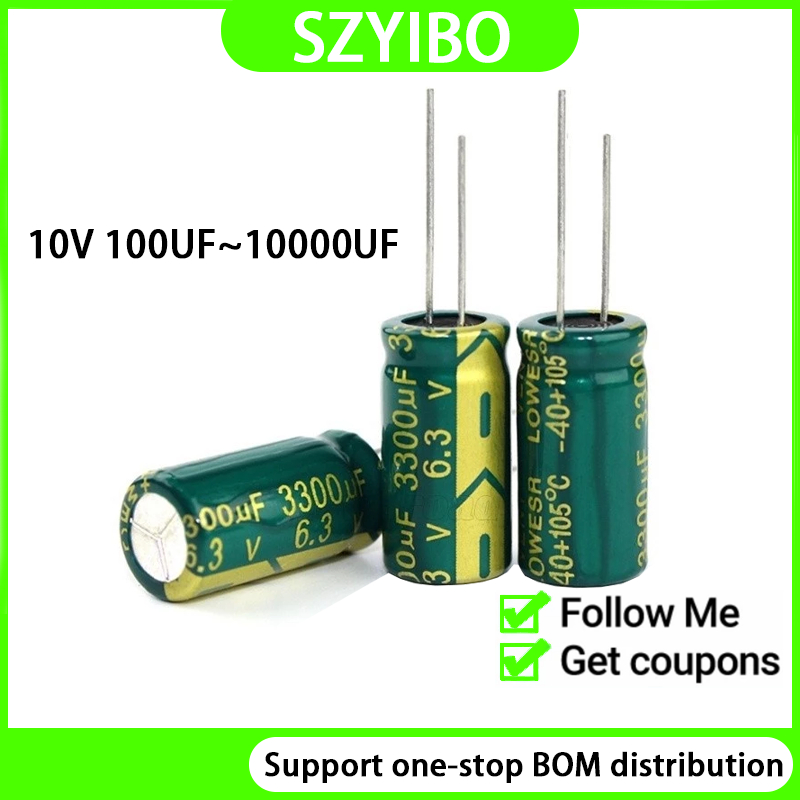 5 ~ 50 Cái Tụ Điện Phân Tần Số Cao 10V 100UF / 220UF / 220UF / 330UF / 470UF / 1.000UF / 1.000UF