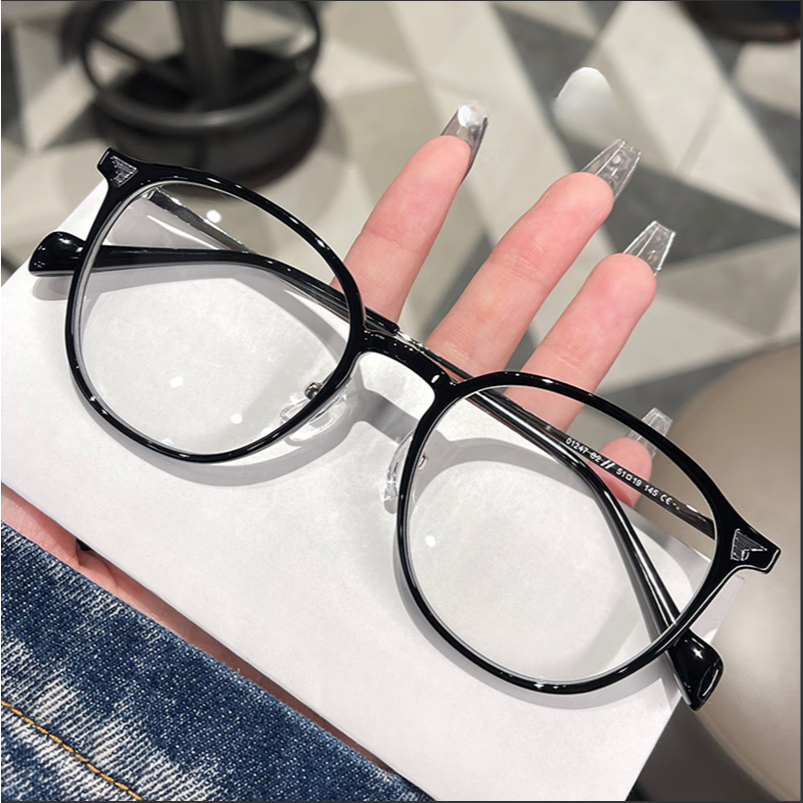 Mắt kính cận thị kính cận có độ sẵn - 0.50 ~ - 6.00 độ Kính Cận Gọng Trong Suốt Chống Ánh Sáng Xanh Phong Cách Hàn Quốc Thời Trang kính JS1104