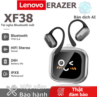 Tai nghe dịch thuật Lenovo ERAZER XF38 AI Tai nghe không dây LED Bluetooth 5.4 AI Tai nghe dịch thuật thời gian thực IPX7 Tai nghe nhét tai chống nước Chất lượng âm thanh HIFI