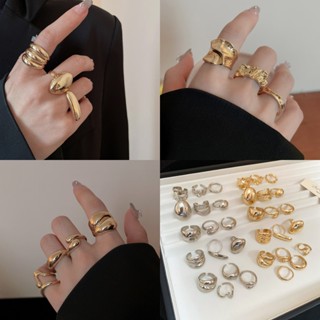 Nhẫn mở bóng không đều thiết kế đơn giản, phong cách châu Âu và Mỹ, phù hợp cho nữ