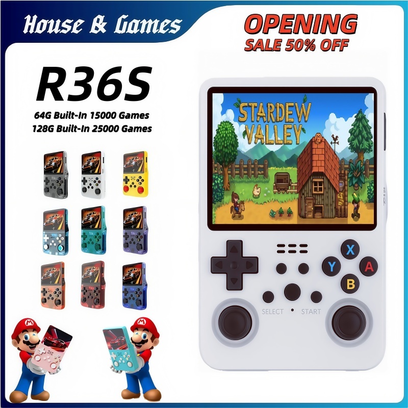 Máy chơi game r36s chính hãng với hai chip Retro Arcade Máy chơi game di động Máy chơi game arcade Q