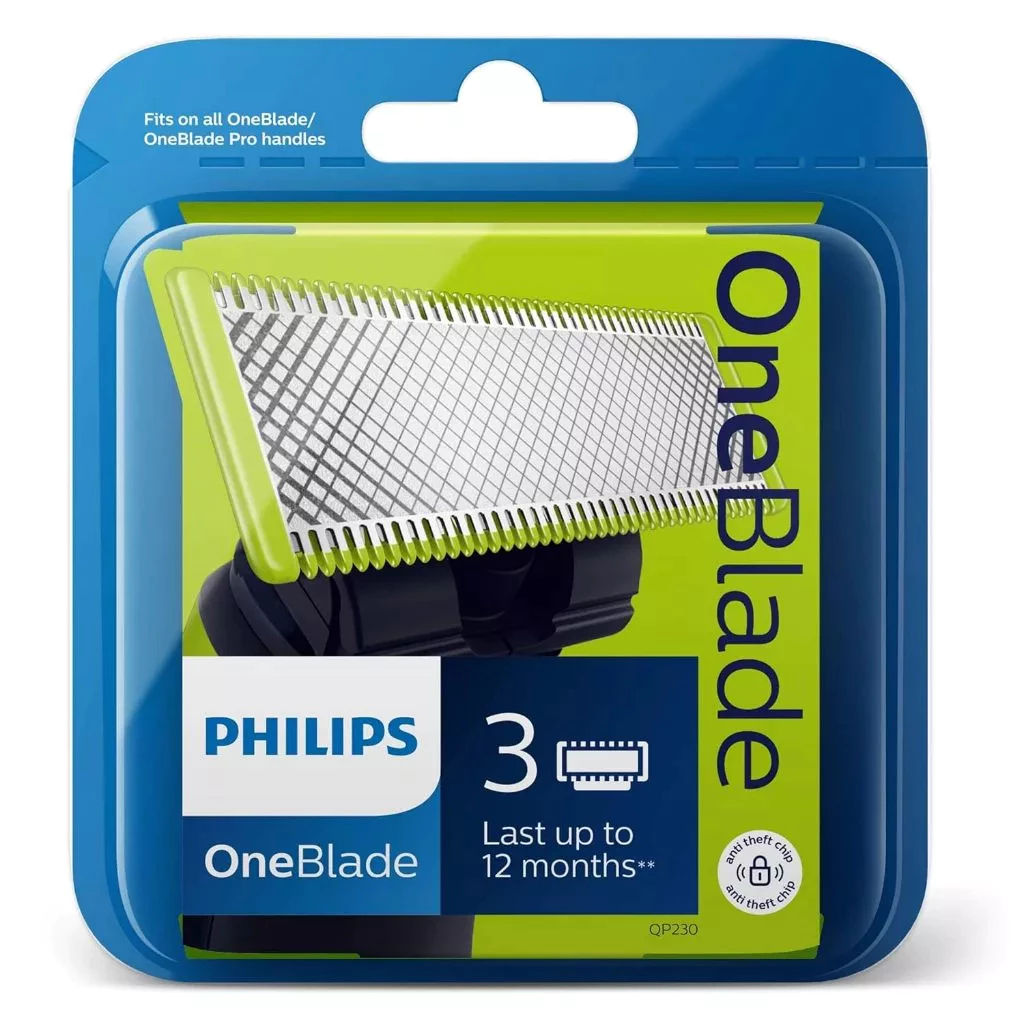Lưỡi thay thế Philips OneBlade QP230 / 50 - 3 Đếm, phù hợp với tất cả OneBlade
