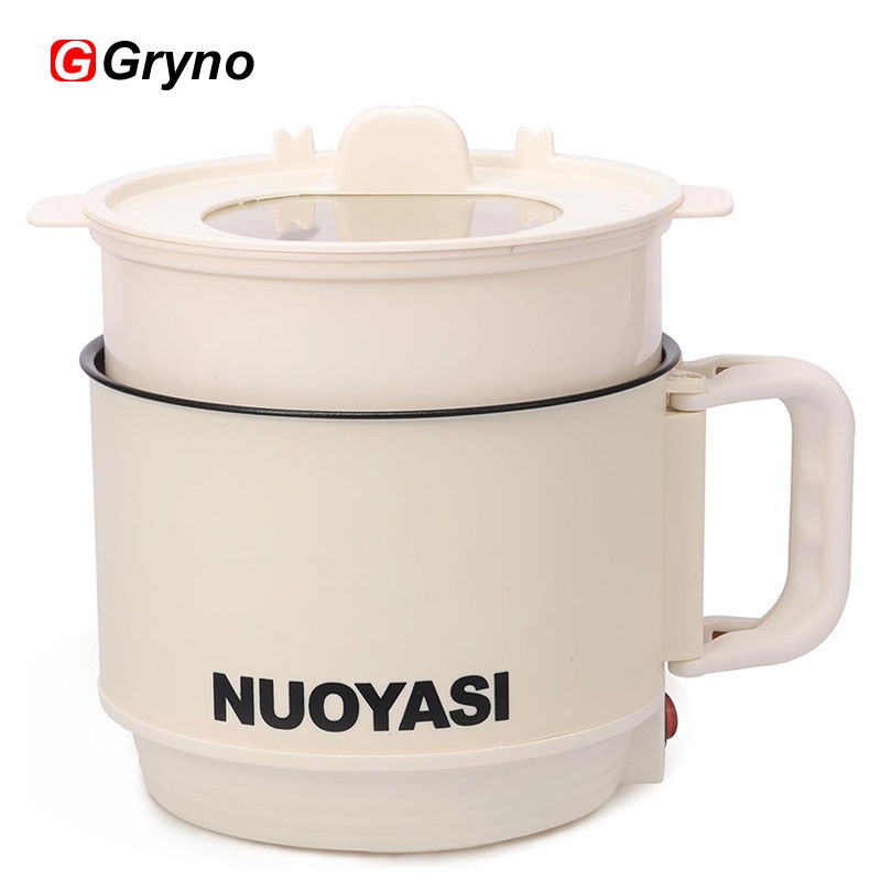 Gryno Bếp Điện Mini 1.8L Có Nồi Hấp Di Động Đa Năng Sinh Viên Ký Túc Xá Mì Sưởi Ấm Điện Nhỏ Chảo Điện Chống Dính Nóng