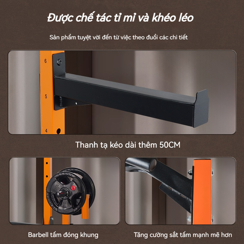 Khung rack,gánh tạ đòn,Squat đa năng điều chỉnh chiều cao 2.20m - ống thép dày 2mm chịu tải 300kg | BigBuy360 - bigbuy360.vn