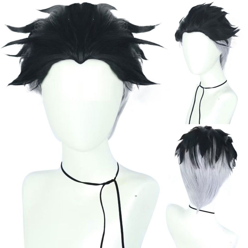 Misscoo Kimetsu no Yaiba Trụ Đá Gyomei Himejima Cosplay Tóc Giả Ngắn Chịu Nhiệt Tổng Hợp Tóc