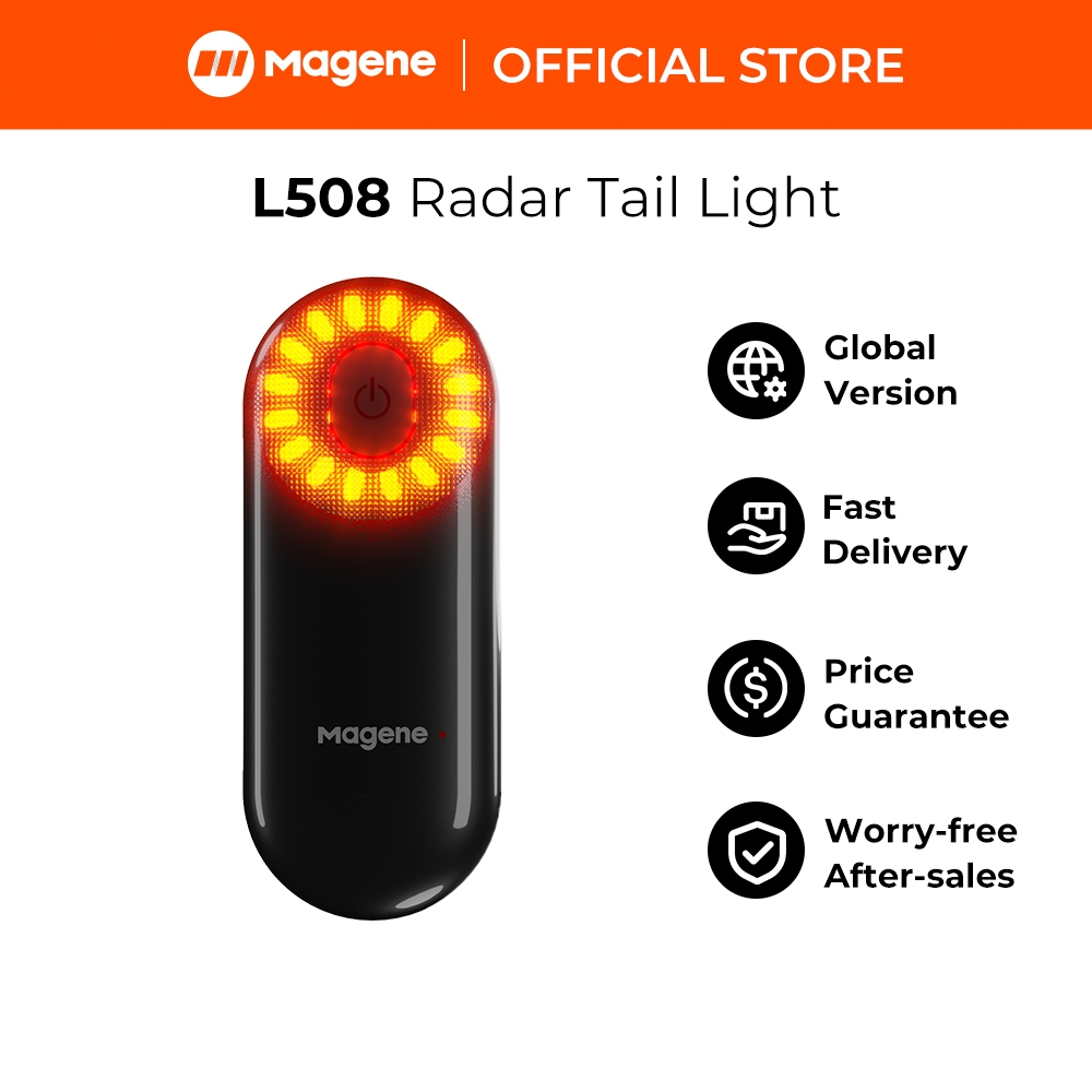 Magene L508 Xe Đạp Radar Đuôi Đèn Xe Đạp Thông Minh Chiếu Sáng Phía Sau Chống Nước Cảm Biến Phanh Đè