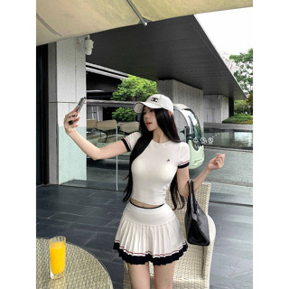 KOKONOMI Áo thun ngắn tay dệt kim màu trắng mỏng, phù hợp cho nữ vào mùa hè