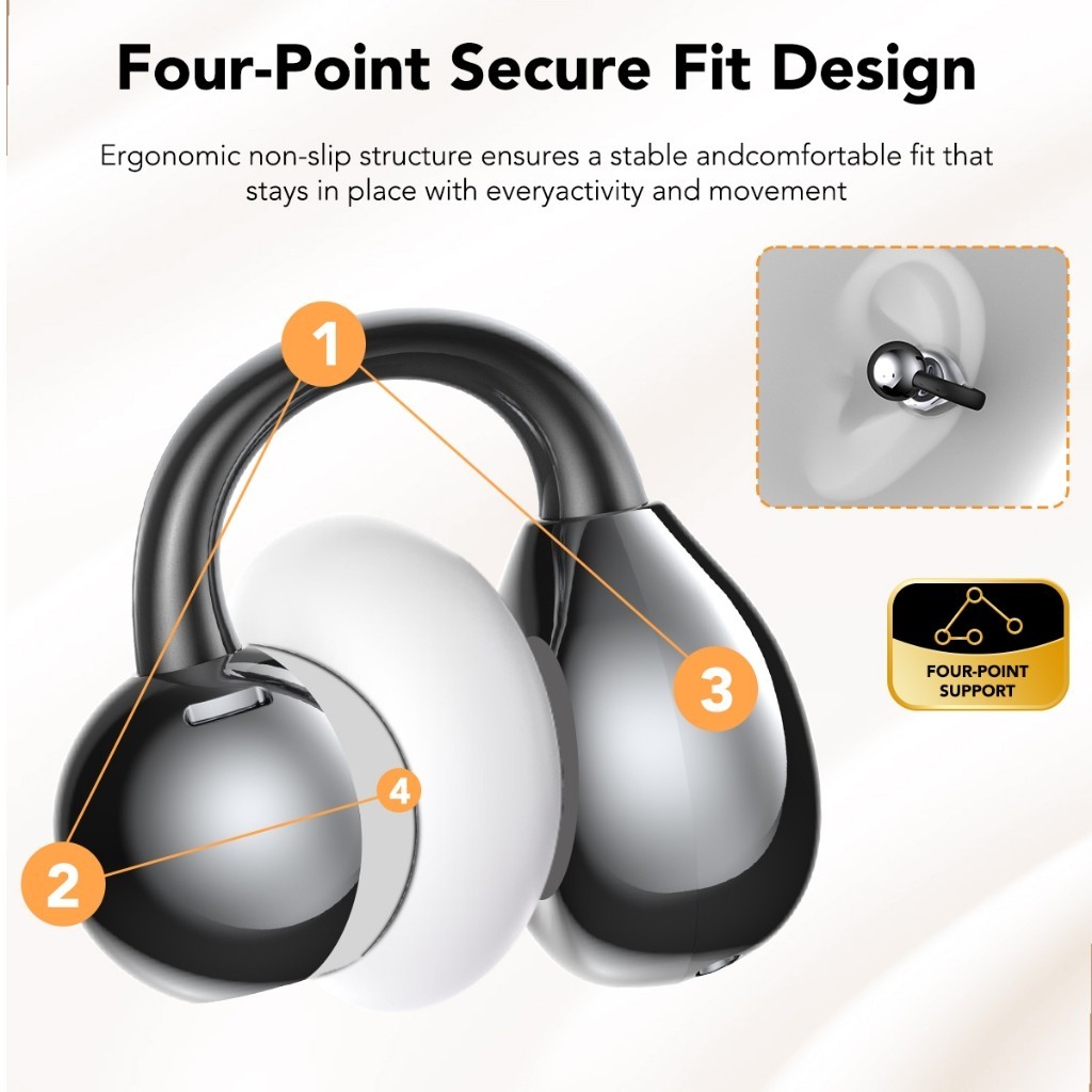 MINISO MS201 Tai nghe phiên dịch Bluetooth 6.0 Kẹp tai Màn hình LED cảm ứng Có chức năng chống ồn chủ động | BigBuy360 - bigbuy360.vn