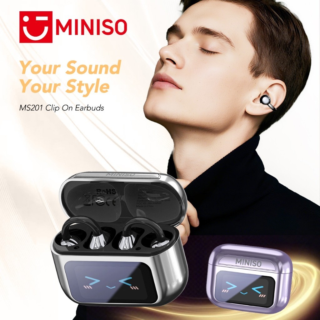 MINISO MS201 Tai nghe phiên dịch Bluetooth 6.0 Kẹp tai Màn hình LED cảm ứng Có chức năng chống ồn chủ động | BigBuy360 - bigbuy360.vn