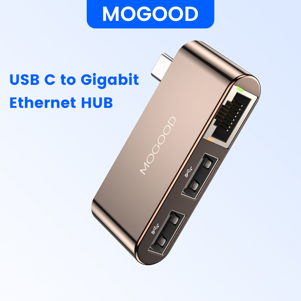 MOGOOD USB C Hub USB Hub Cổng Gigabit Ethernet USB sang RJ45 Hub thích hợp cho máy tính xách tay, má