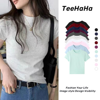 Áo baby tee Áo Thun ôm body Áo y2k 100% cotton Phiên bản Hàn Quốc Áo thun ngắn tay phong cách mới thời trang dành cho nữ mùa hè