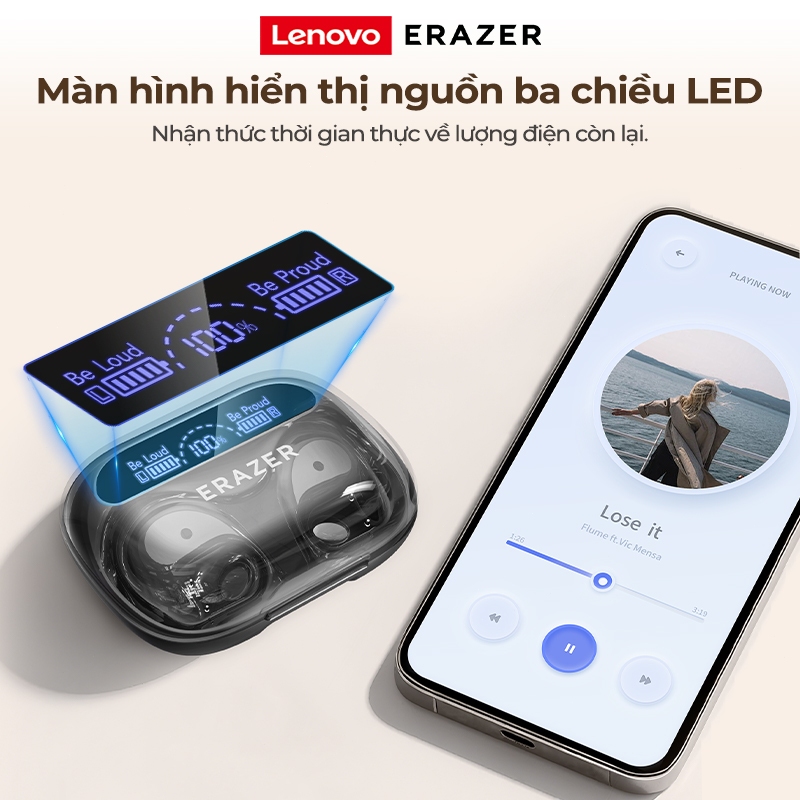 Lenovo ERAZER XP18 AI Tai Nghe Phiên Dịch với Power Bank 3000mAh Bluetooth 6.0 Thiết kế OWS không dây IPX5 Màn hình LED chống nước | BigBuy360 - bigbuy360.vn