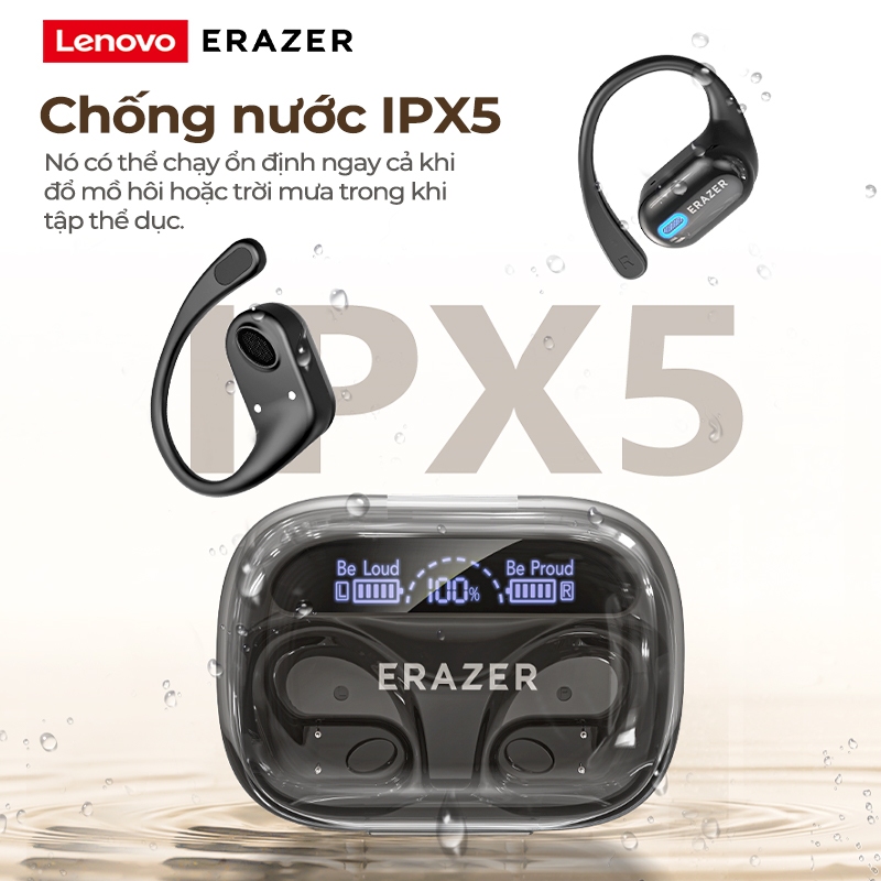 Lenovo ERAZER XP18 AI Tai Nghe Phiên Dịch với Power Bank 3000mAh Bluetooth 6.0 Thiết kế OWS không dây IPX5 Màn hình LED chống nước | BigBuy360 - bigbuy360.vn