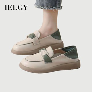  Giày lười IELGY Giày đế mềm Giày bà bầu bằng da một chân Giày da nữ thông thường 