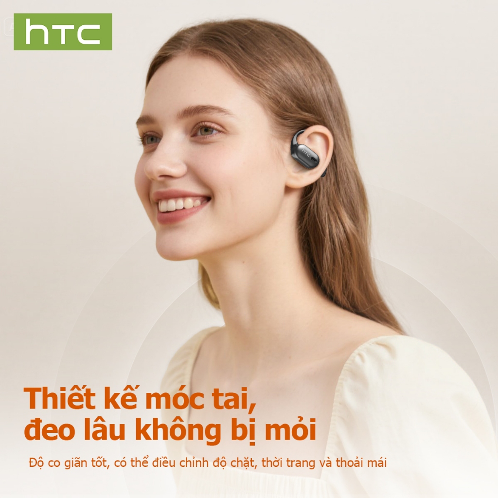 HTC NE08 tai nghe phiên dịch AI bluetooth v6.0 Dịch phụ đề thời gian thực Thiết kế móc tai Tai nghe không dây Tuổi thọ pin dài Tai mở tai | BigBuy360 - bigbuy360.vn