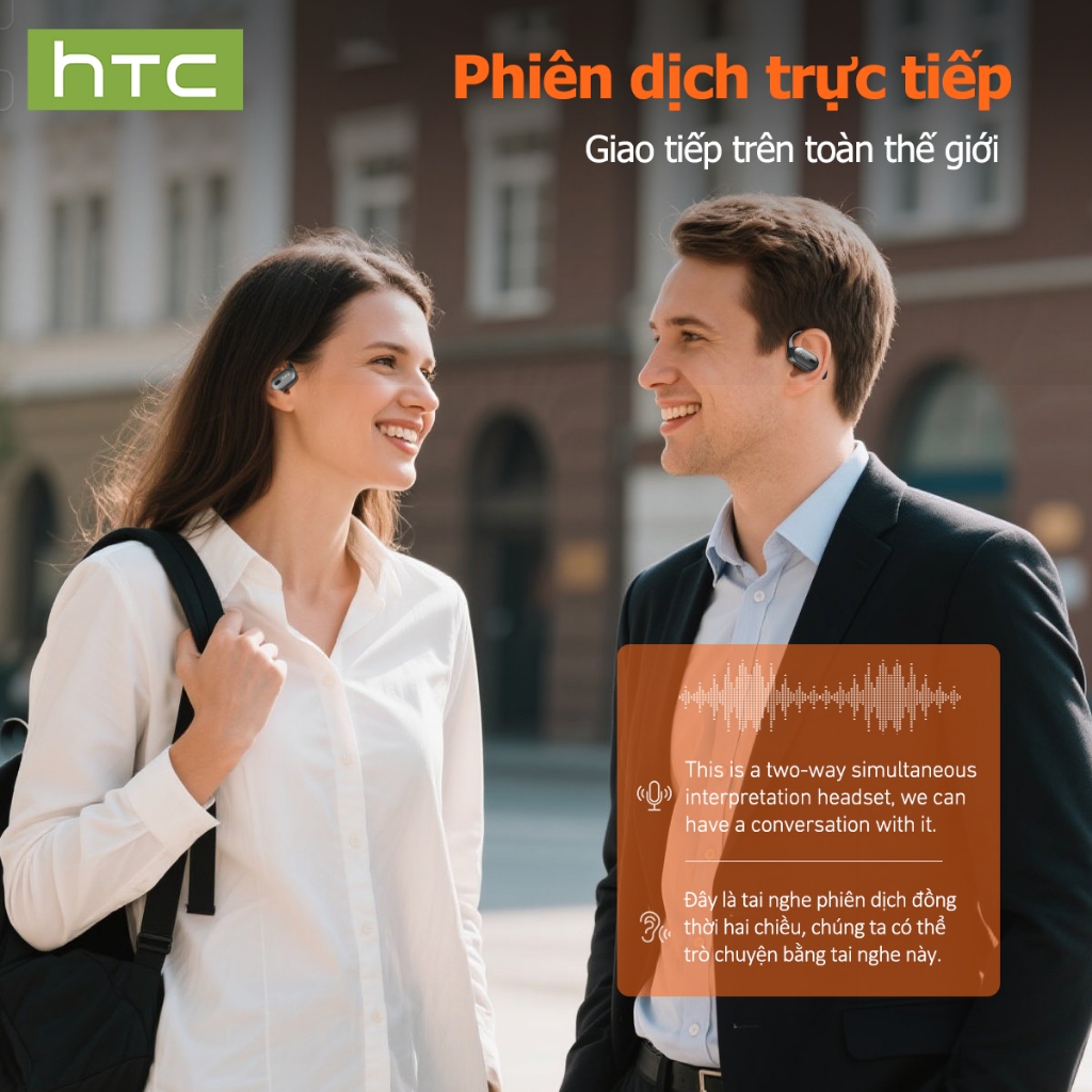 HTC NE08 tai nghe phiên dịch AI bluetooth v6.0 Dịch phụ đề thời gian thực Thiết kế móc tai Tai nghe không dây Tuổi thọ pin dài Tai mở tai | BigBuy360 - bigbuy360.vn