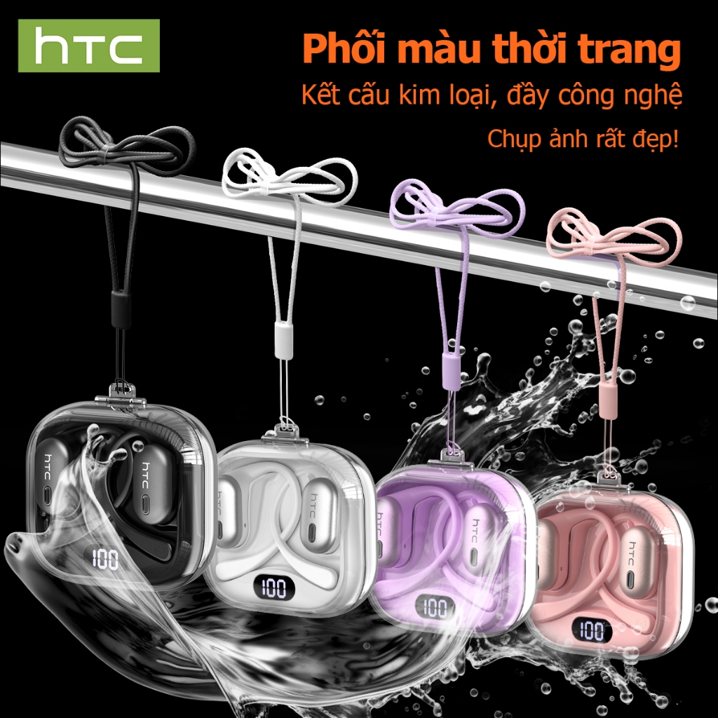 HTC NE08 tai nghe phiên dịch AI bluetooth v6.0 Dịch phụ đề thời gian thực Thiết kế móc tai Tai nghe không dây Tuổi thọ pin dài Tai mở tai | BigBuy360 - bigbuy360.vn