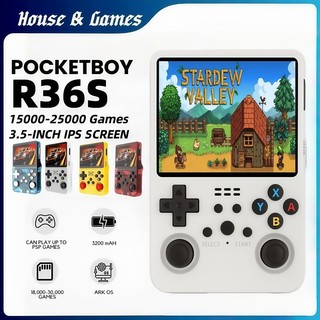 Máy chơi game r36s chính hãng với hai chip Retro Classic Arcade Portable Game Console Arkos System quà tặng cho trẻ em