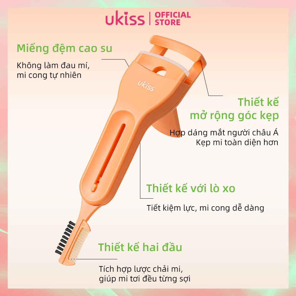 UKISS Kẹp mi hai đầu Tích hợp lược chải & kẹp uốn, nâng mi bồng bềnh & giữ nếp, thiết kế không viền,