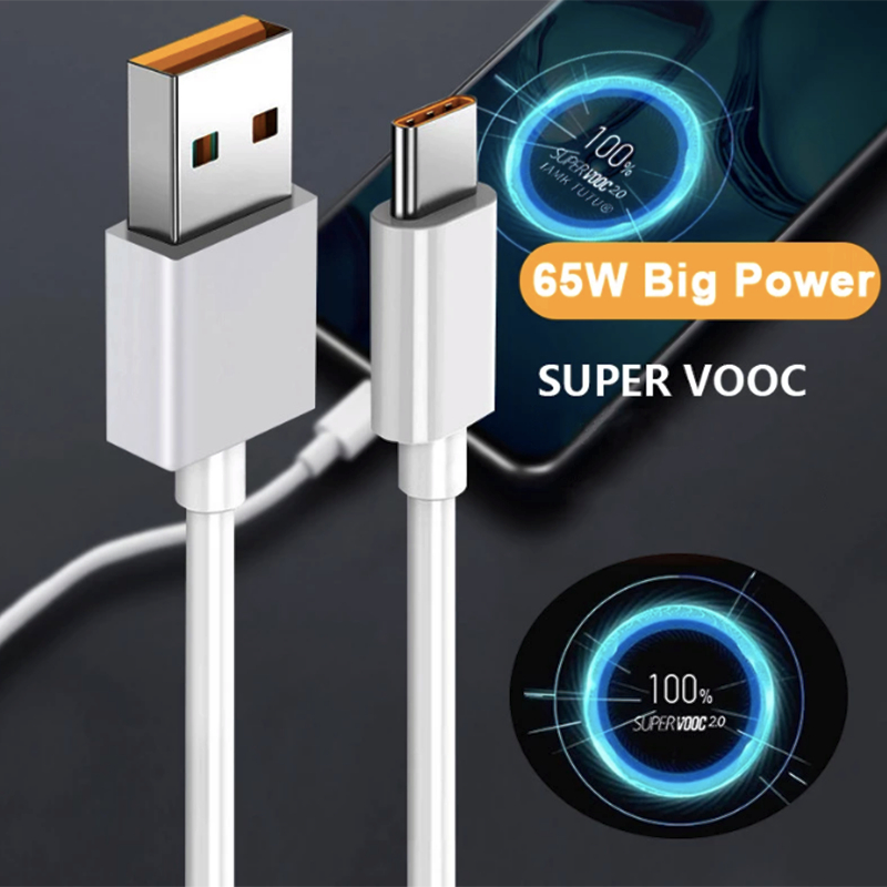 Realme Original Type C Cable 30W 33W 65W 80W 6.5A Super Dart Vooc Sạc Cho Real Me 12 11 10 9 7 6 Q2 