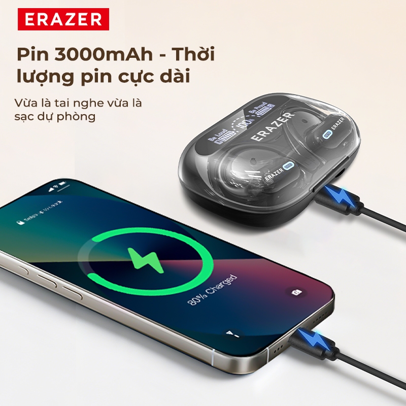 Lenovo erazer XP18 Tai Nghe Phiên Dịch AI Bluetooth 6.0 Màn hình LED hiển thị nguồn Pin dung lượng lớn 3000mAh Tai nghe sạc dự phòng Chất lượng âm thanh HiFi Chống nước Thiết kế nhỏ gọn ASMR | BigBuy360 - bigbuy360.vn