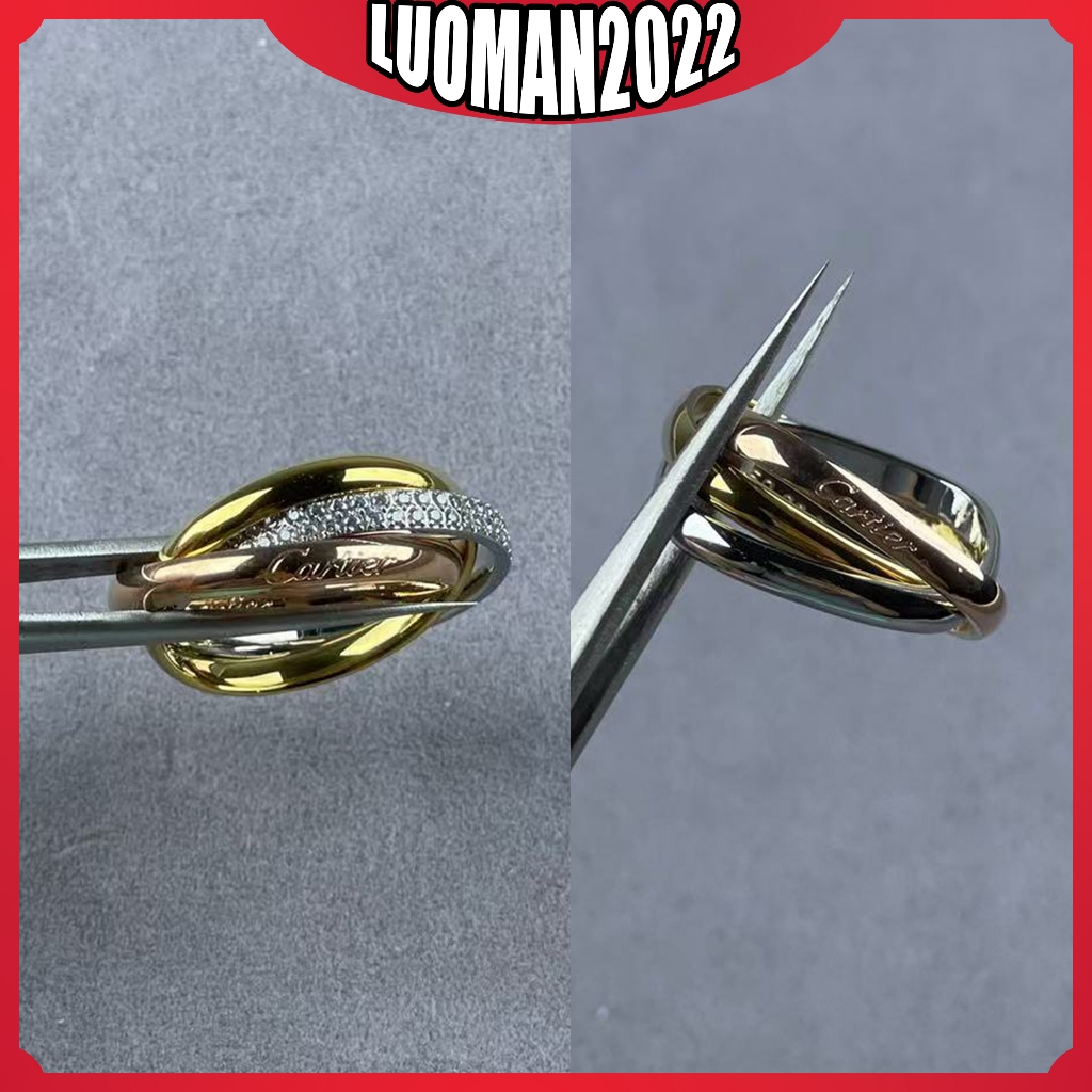 Nhẫn ba vòng vuông cá tính thời trang